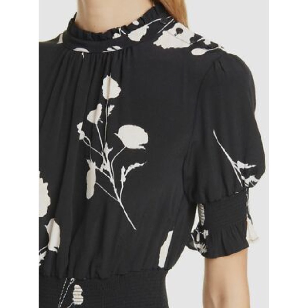 Ba&sh black and white floral Poppy midi dress - Picture 2 of 11